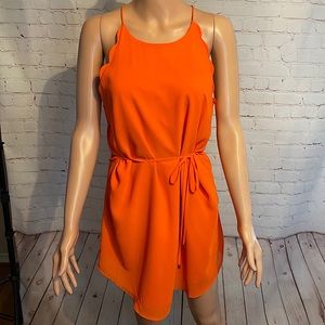 Lost April orange adorable dress with tie size medium summer boho
